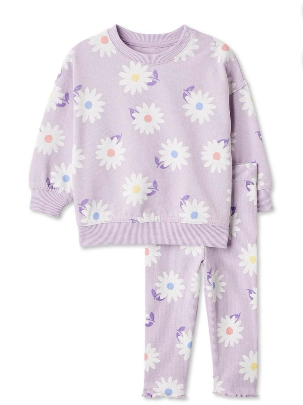 🌸 Baby Girl George Lavender Floral Daisy Pajama Set